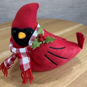 Holiday Time Red Bird Cardinal Christmas Tree Topper With Scarf lightweight foam
